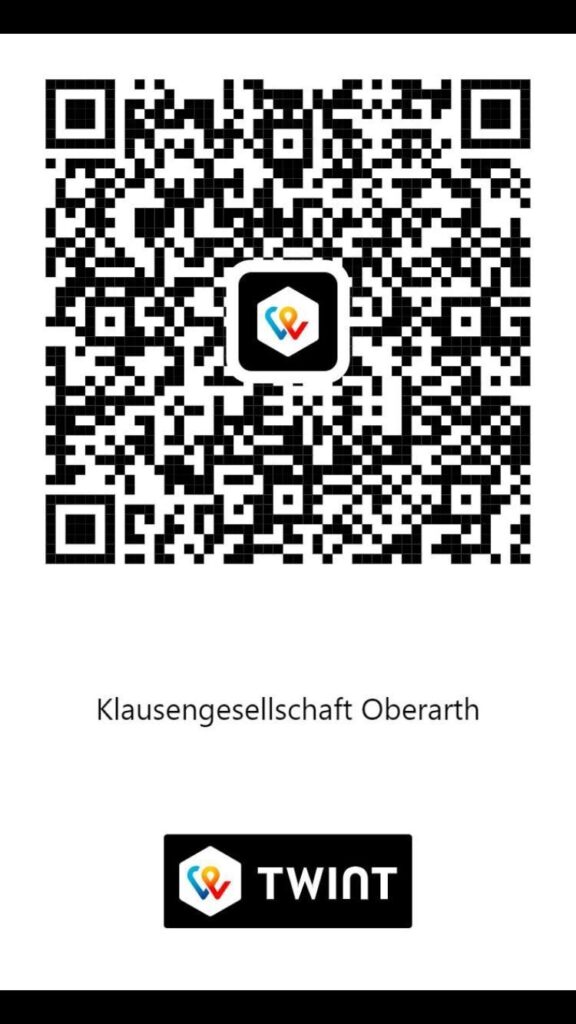 TWINT QR-Code für Spenden an die Klausengesellschaft Oberarth